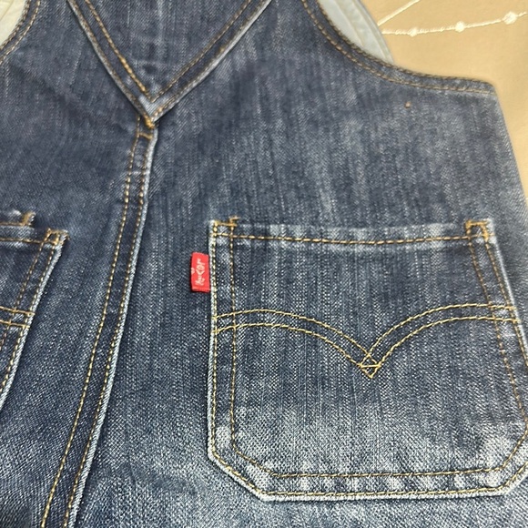 Levi's Blue Denim Overalls Adjustable Straps Medium Wash - Picture 7 of 10